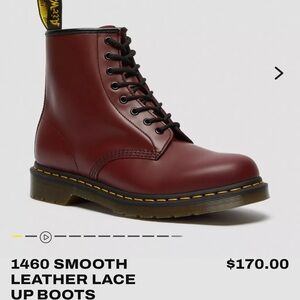 Dr. Marten 1460 Smooth Leather Lace Up Boot Cherry Red